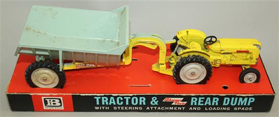 A Britains 9630 tractor and rear dump,